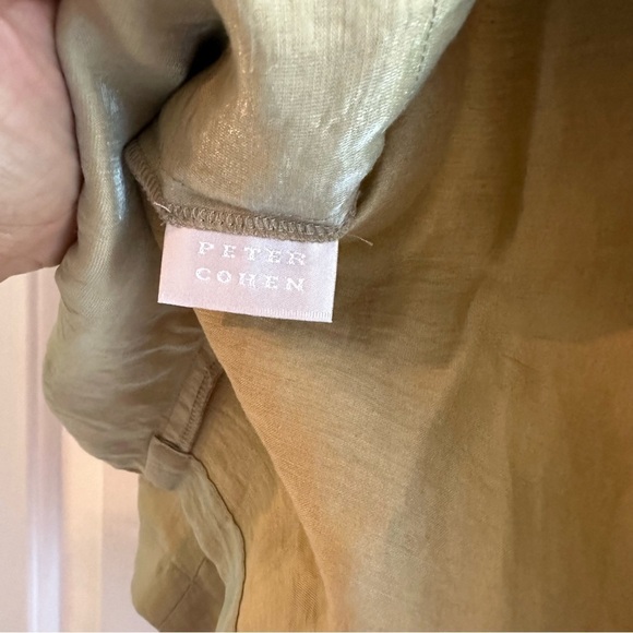 Peter Cohen Silk Linen Blazer Jacket Size Medium Yellow Sheen Mature Lagenlook - Picture 5 of 9